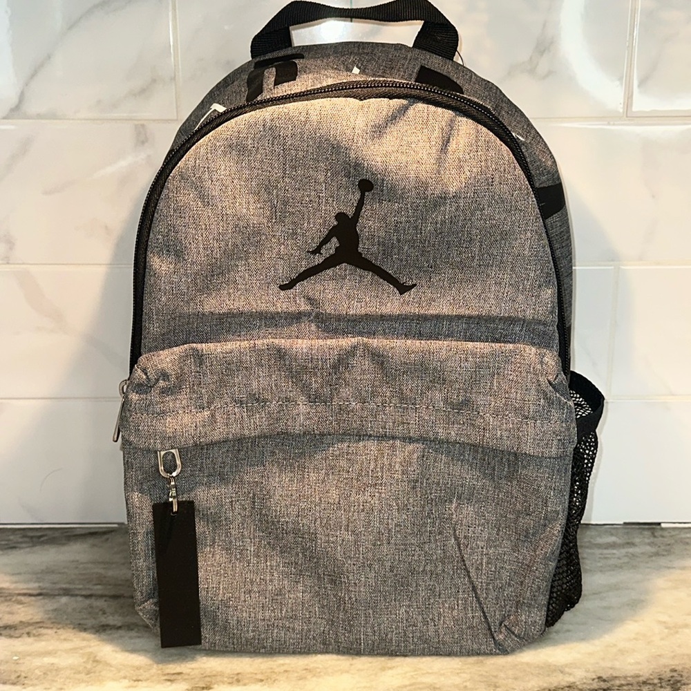 Nike Air Jordan MINI BACKPACK Jumpman Unisex Carbon Heather GRAY Adjustable 10L
